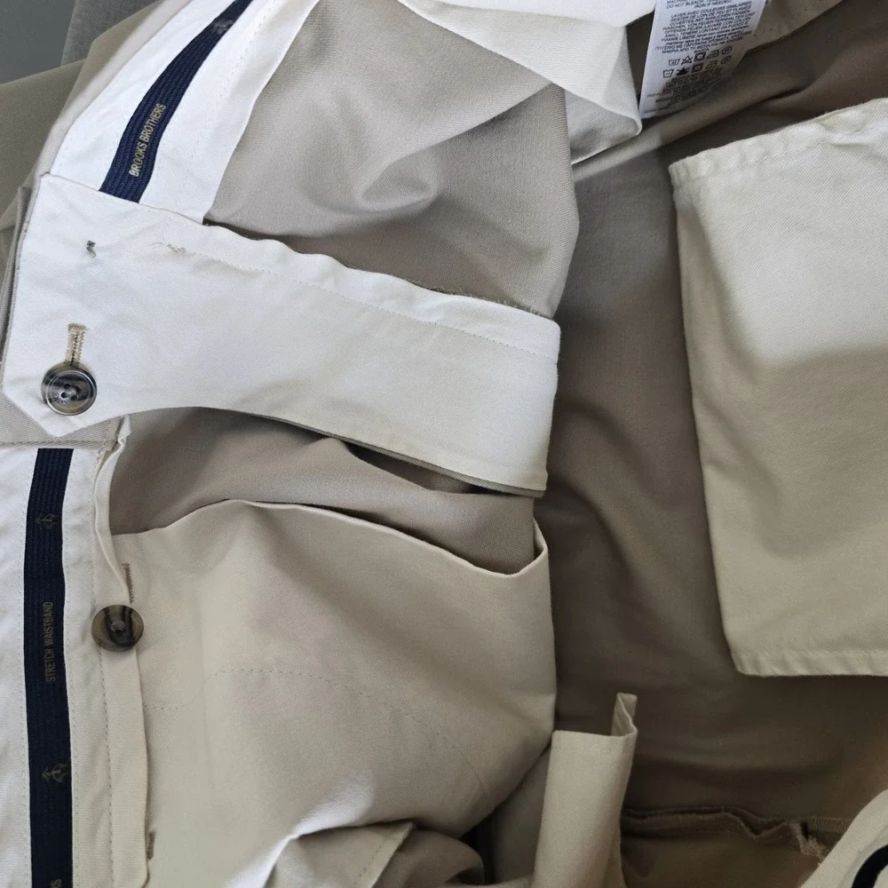 Brooks Brothers Pants Men 38x30 Beige Advantage Chino Stretch Clark Fit Straight